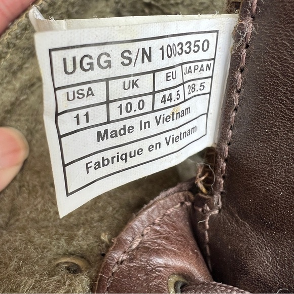 UGG Men\'s Brown and Olive Leather Lace-Up Boot main image 7